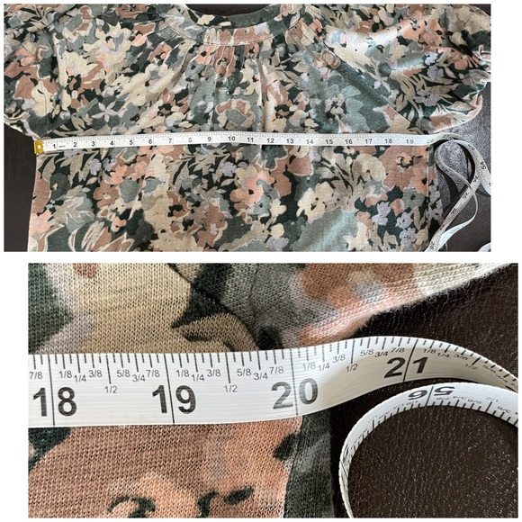 Anthropologie Maeve muted floral puff sleeve top blouse size M casual office - Picture 8 of 16